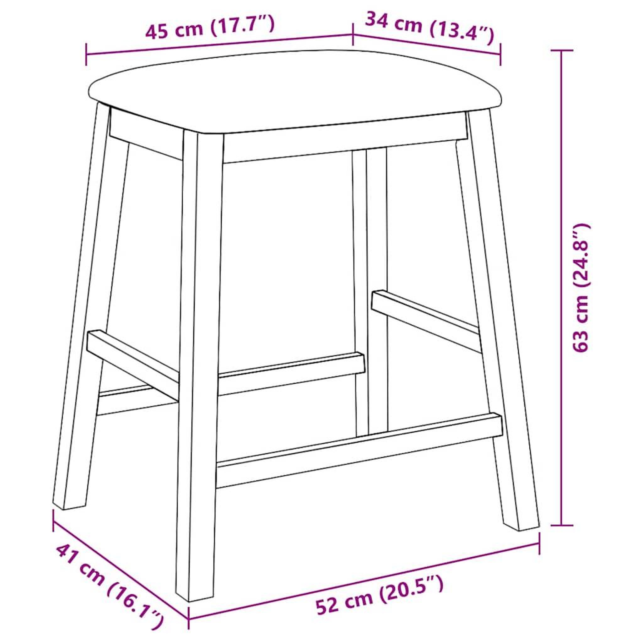Voir la diapositive 6 : VIDAXL chaises de bar avec coussins 2 pcs bois massif d'hevea