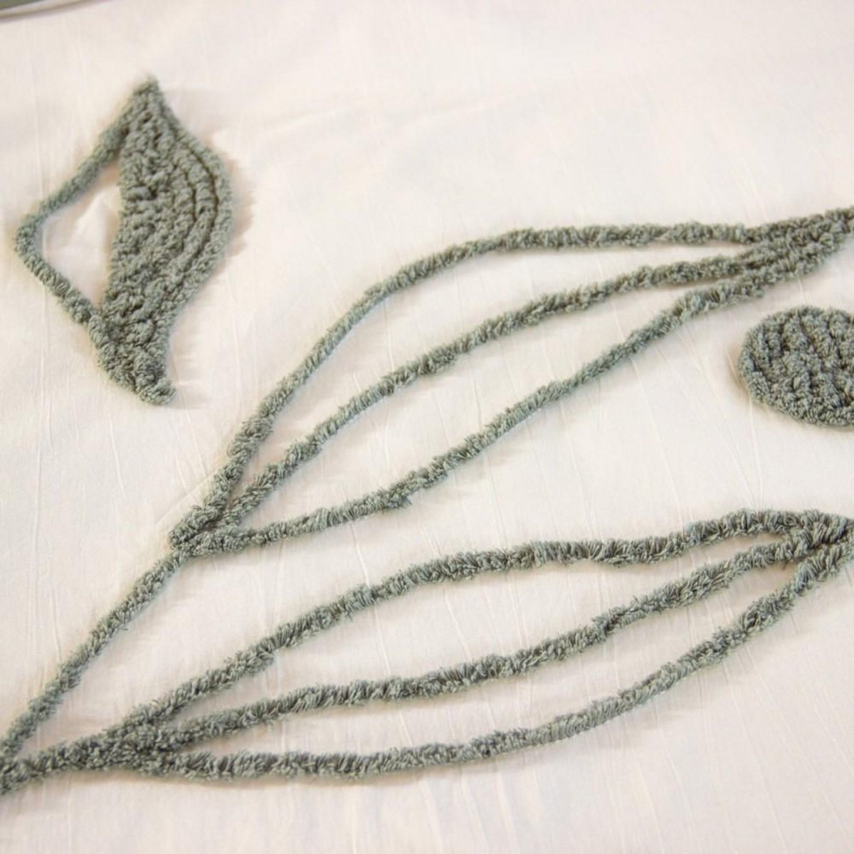 COTE DECO Housse de couette 240x220 + 2 taies HERBIER en coton lavé