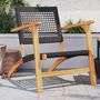 Voir la diapositive 1 : VIDAXL Chaises de jardin lot de 2 noir resine tressee et bois d'acacia