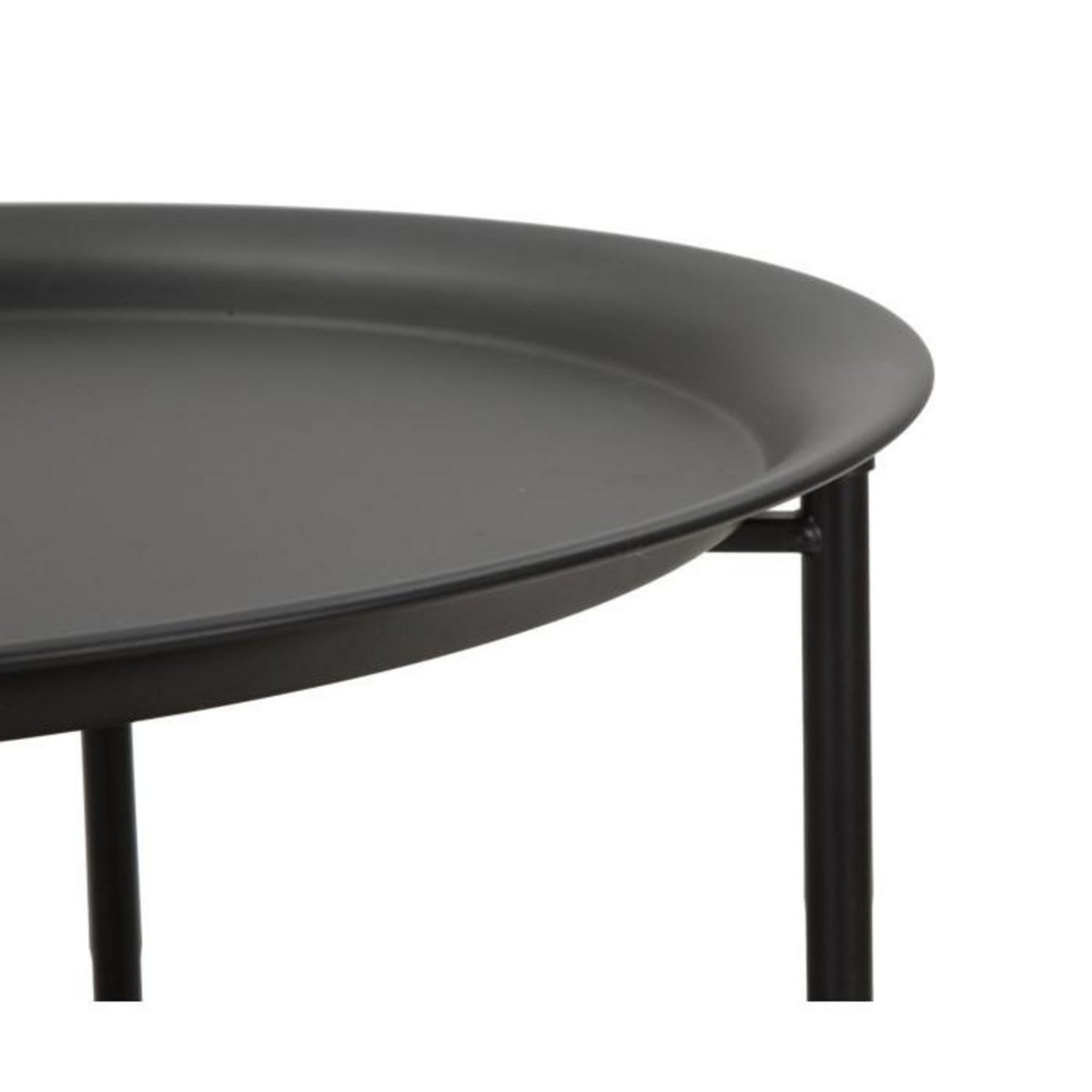 Paris Prix Table d'Appoint Effet Cannage  Osaka  50cm Noir & Naturel