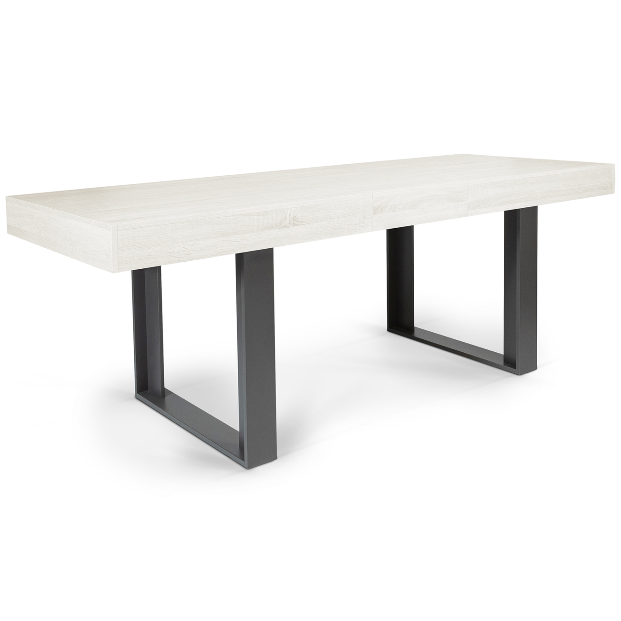 ID MARKET Table à manger extensible rectangle phoenix 4-8 personnes bois gris 160-200 cm