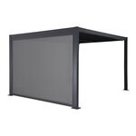 SWEEEK Pergola bioclimatique aluminium et acier 3x4m lames orientables + store 3m PALACE anthracite