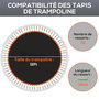 Voir la diapositive 2 : HOMCOM Tapis de rechange trampoline Ø 3,7 m ressorts 14 cm outil 72 crochets en V inclus orange noir