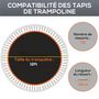 Voir la diapositive 2 : HOMCOM Tapis de rechange trampoline Ø 3,7 m ressorts 14 cm outil 72 crochets en V inclus orange noir