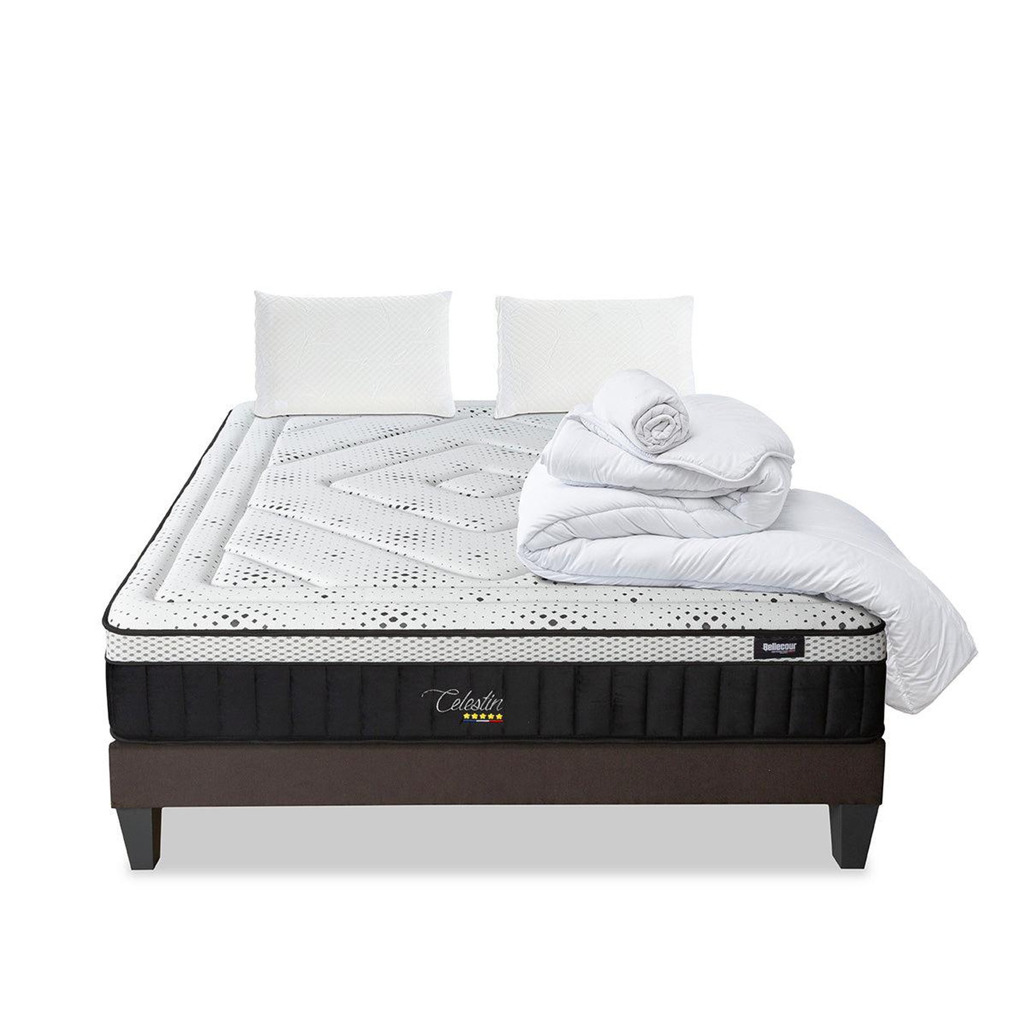 Voir la diapositive 2 : BELLECOUR Bellecour literie | pack prêt à dormir celestin 2.0 | matelas mémoire de forme + sommier + accessoires