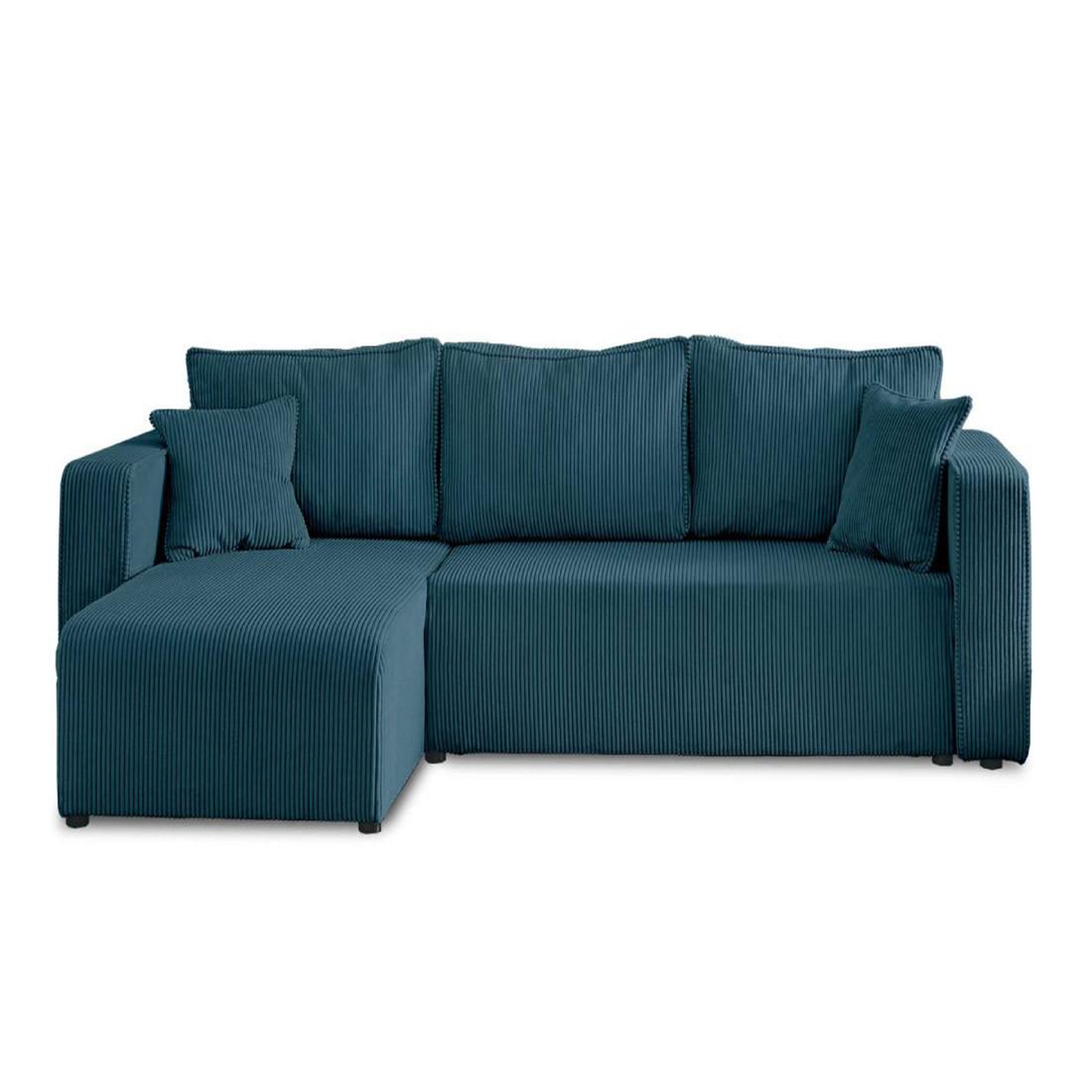 Voir la diapositive 1 : BEST MOBILIER Topaze - canapé d'angle réversible - 4 places - convertible avec coffre - en velours côtelé