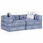 Voir la diapositive 5 : VIDAXL Pouf modulaire a 2 places Indigo Tissu