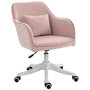 Voir la diapositive 1 : HOMCOM Chaise de bureau velours fauteuil bureau massant coussin lombaire intégré hauteur réglable pivotante 360° rose poudré