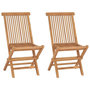 Voir la diapositive 1 : VIDAXL Chaises de jardin pliables lot de 2 Bois de teck massif
