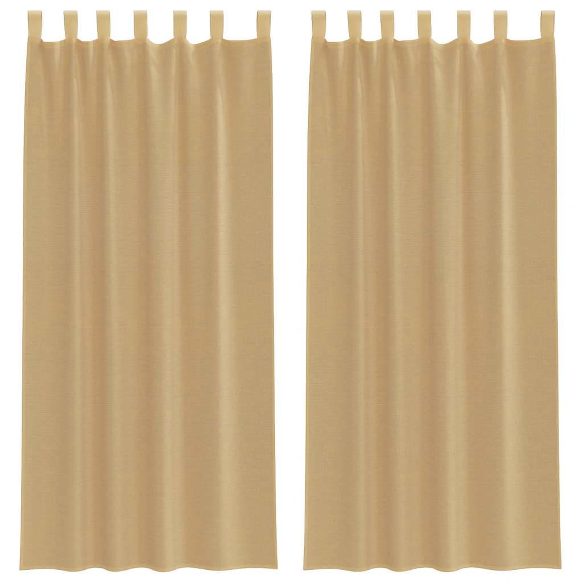 Voir la diapositive 2 : VIDAXL Rideaux en voile avec passe-tringles 2 pcs sable