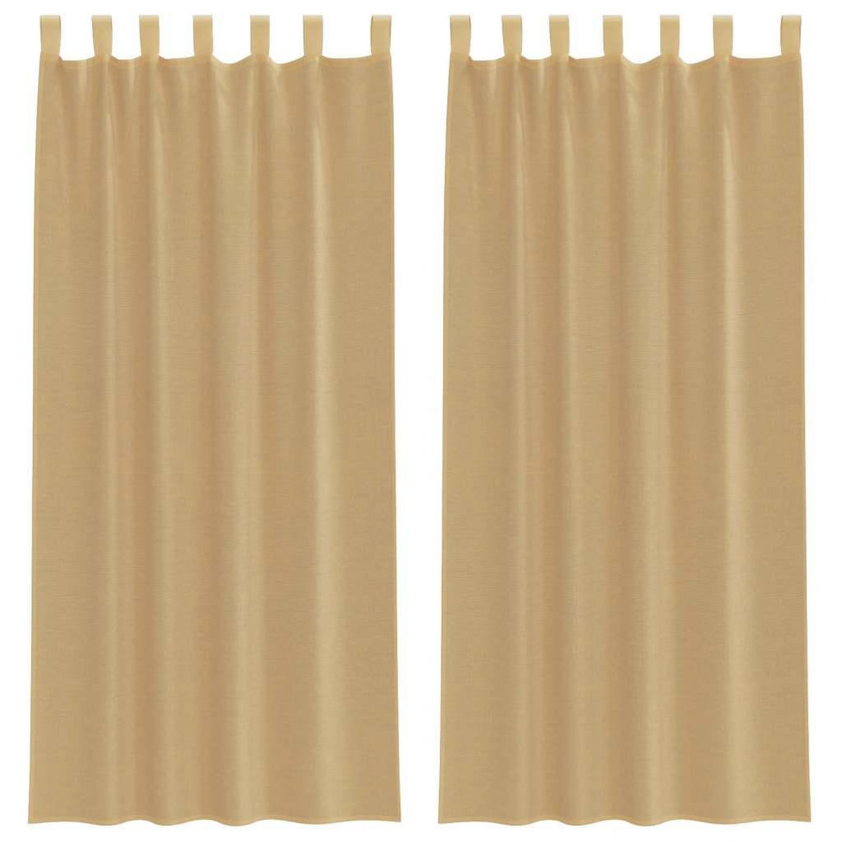 VIDAXL Rideaux en voile avec passe-tringles 2 pcs sable