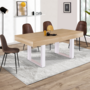 Voir la diapositive 4 : ID MARKET Table à manger extensible rectangle PHOENIX 4-8 personnes bois et blanc 160-200 cm