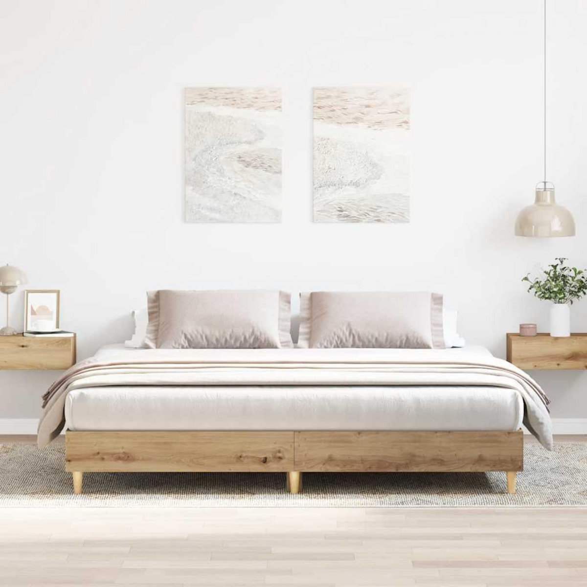 VIDAXL Cadre de lit sans matelas chene artisanal 200x200 cm