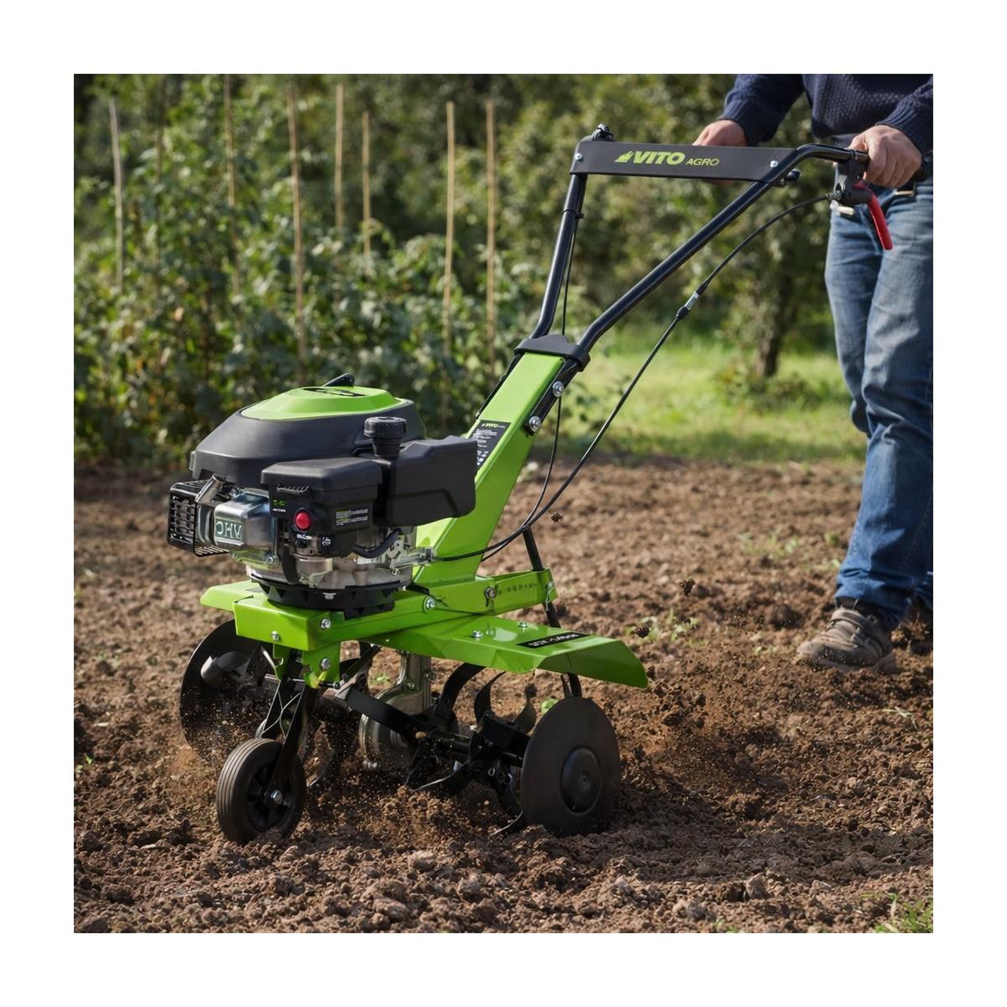 Voir la diapositive 6 : VITO Motobineuse thermique 5cv 149cm3 largeur de travail 630mm fraise ø260mm - motoculteur à essence 4t labourer jardin potager vito