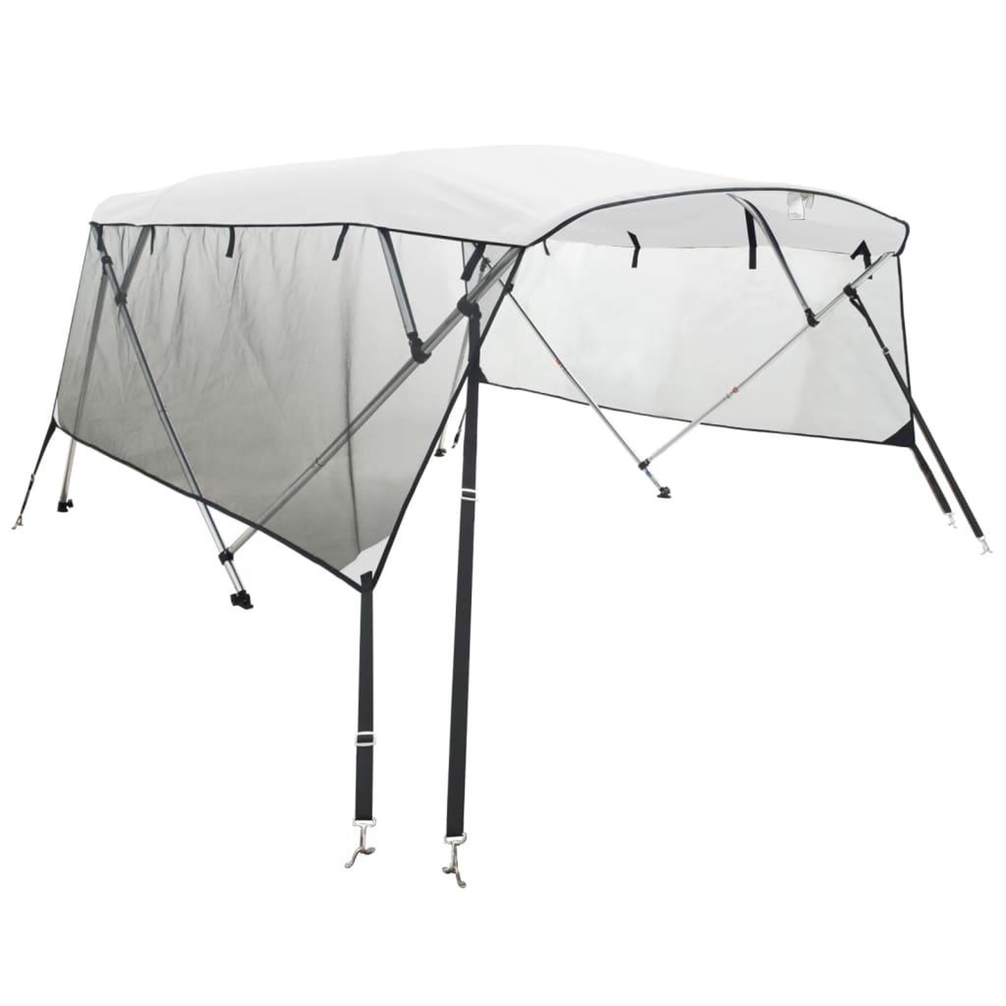 Voir la diapositive 2 : VIDAXL Toit bimini a 4 arceaux parois en maille 243x(230-244)x137 cm