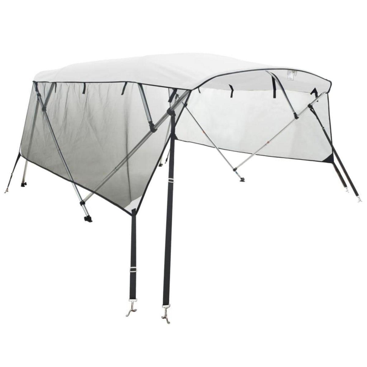 VIDAXL Toit bimini a 4 arceaux parois en maille 243x(230-244)x137 cm