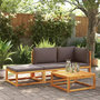 Voir la diapositive 3 : VIDAXL Canape de jardin avec coussins 2 places bois massif d'acacia