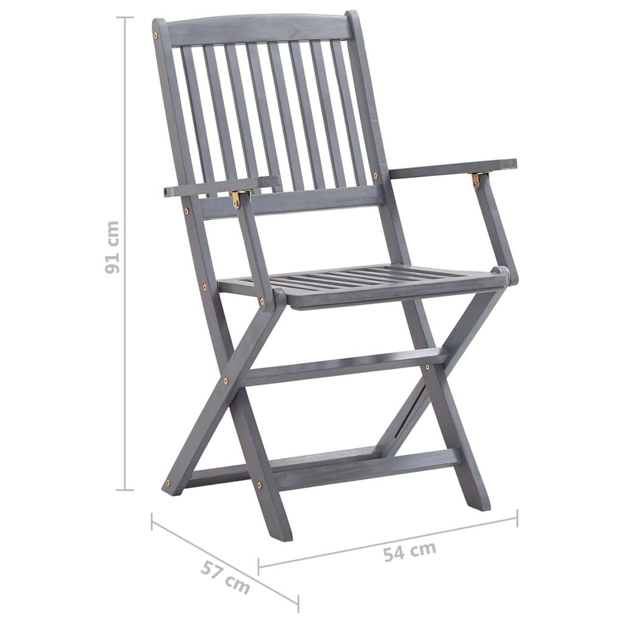 Voir la diapositive 6 : VIDAXL Chaises pliables d'exterieur lot de 4 et coussins Bois d'acacia