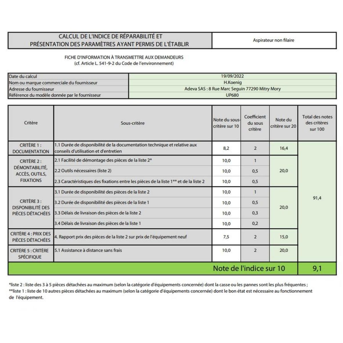H.Koenig Aspirateur balai rechargeable 22.2v - up680