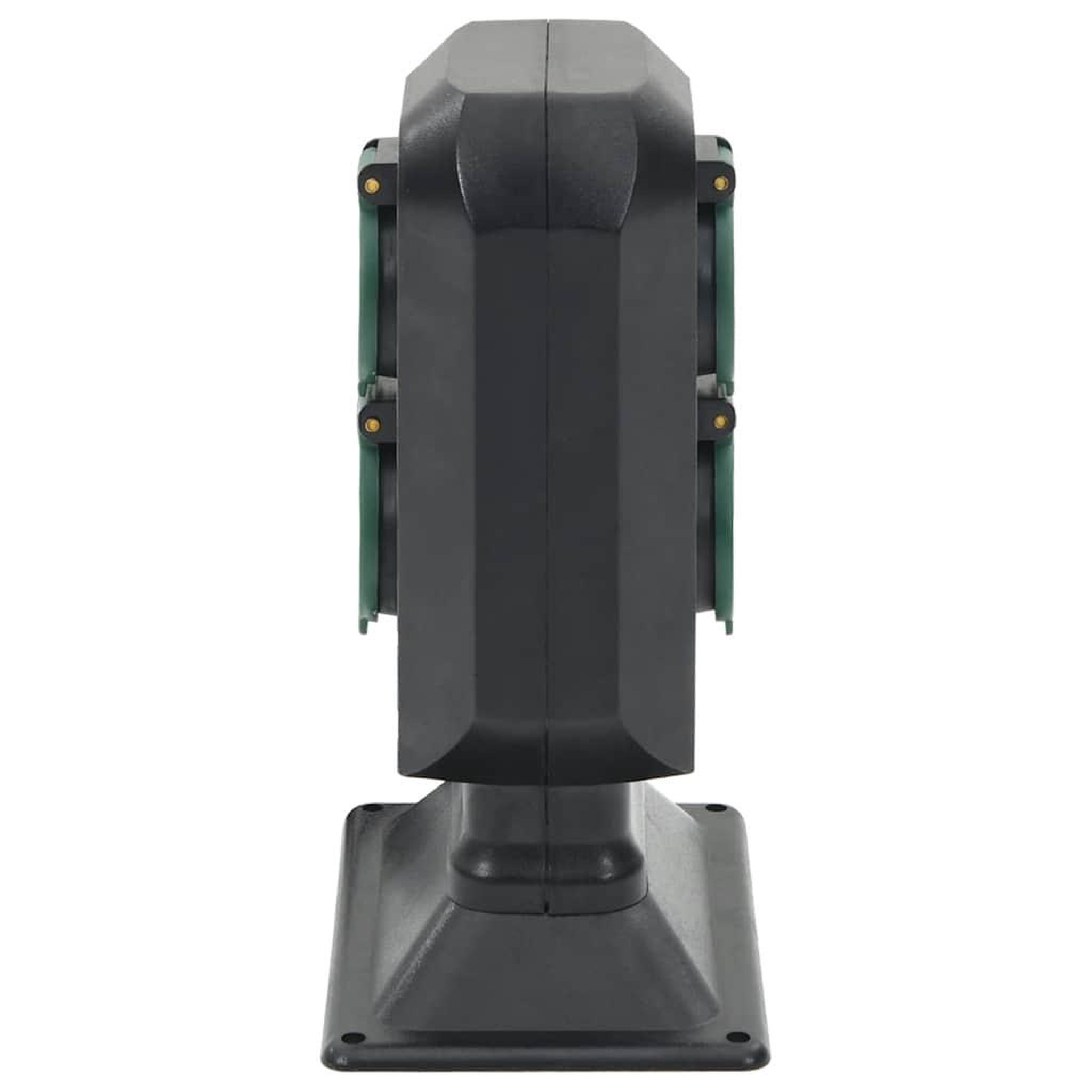 Voir la diapositive 3 : VIDAXL Prise d'exterieur avec piquet a 4 voies noir vert 15,5x11x24 cm