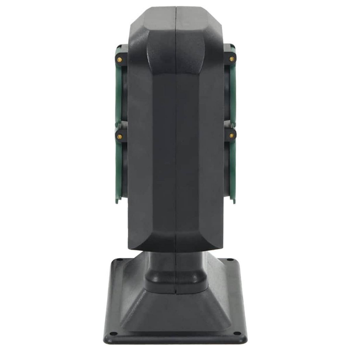 VIDAXL Prise d'exterieur avec piquet a 4 voies noir vert 15,5x11x24 cm