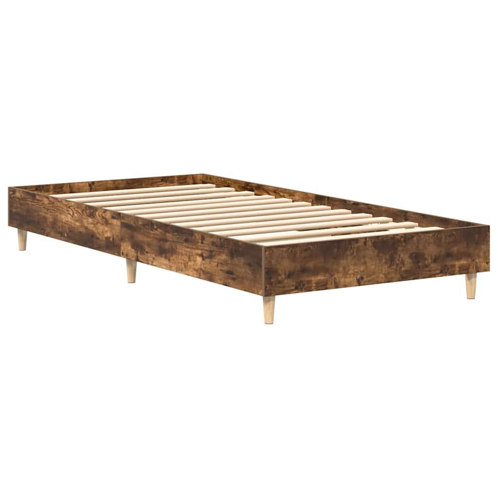 Voir la diapositive 4 : VIDAXL Cadre de lit sans matelas chene fume 90x200cm bois d'ingenierie