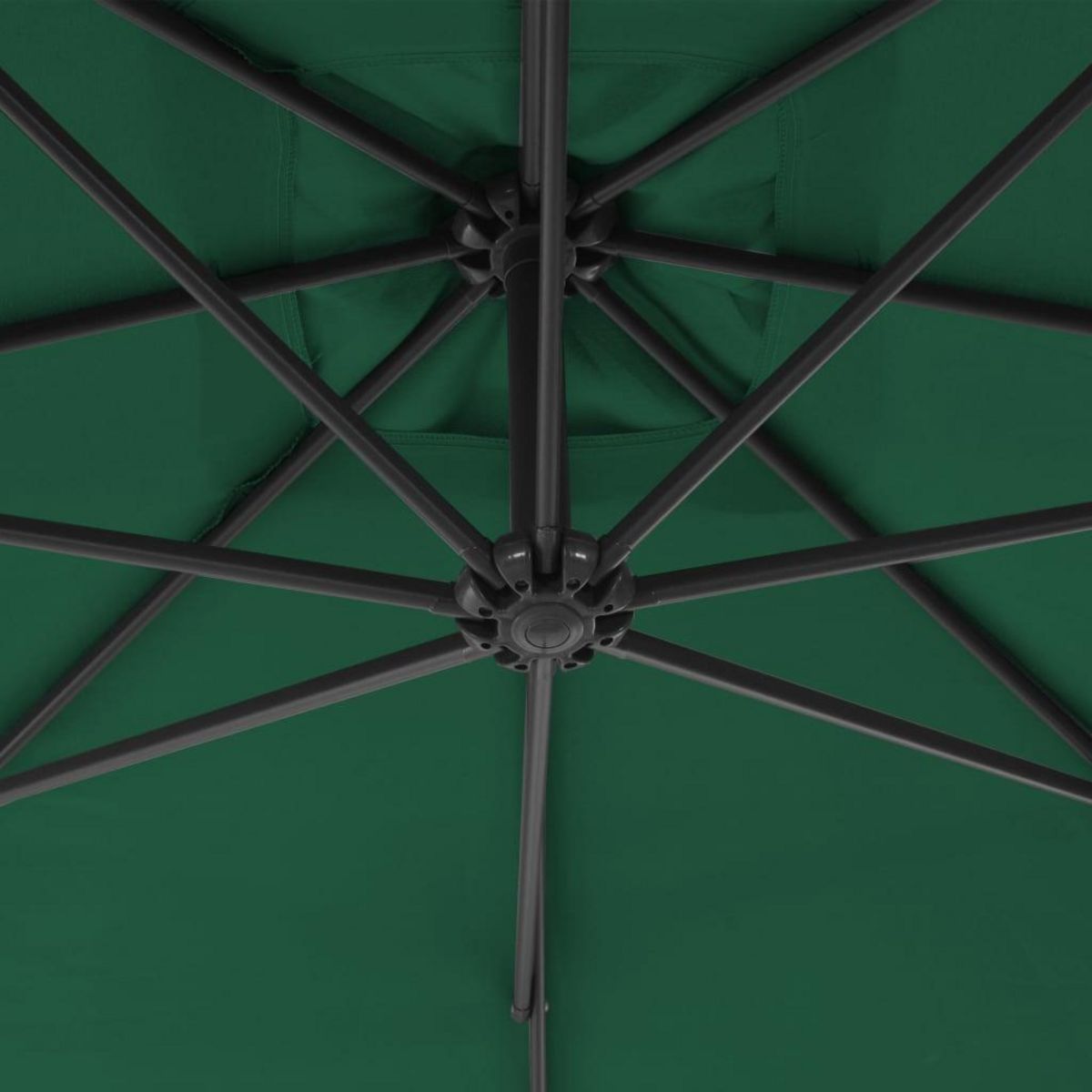 VIDAXL Parasol de jardin en porte-a-faux avec mat en acier vert