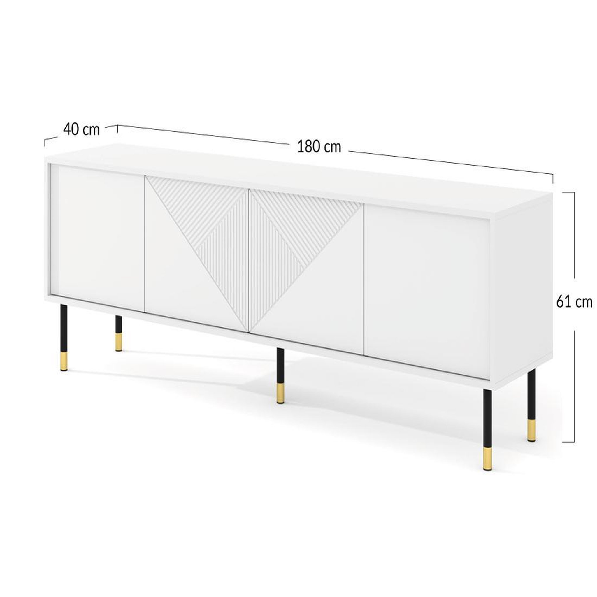 Voir la diapositive 6 : BEST MOBILIER Kirua - meuble tv - 4 portes - 180 cm