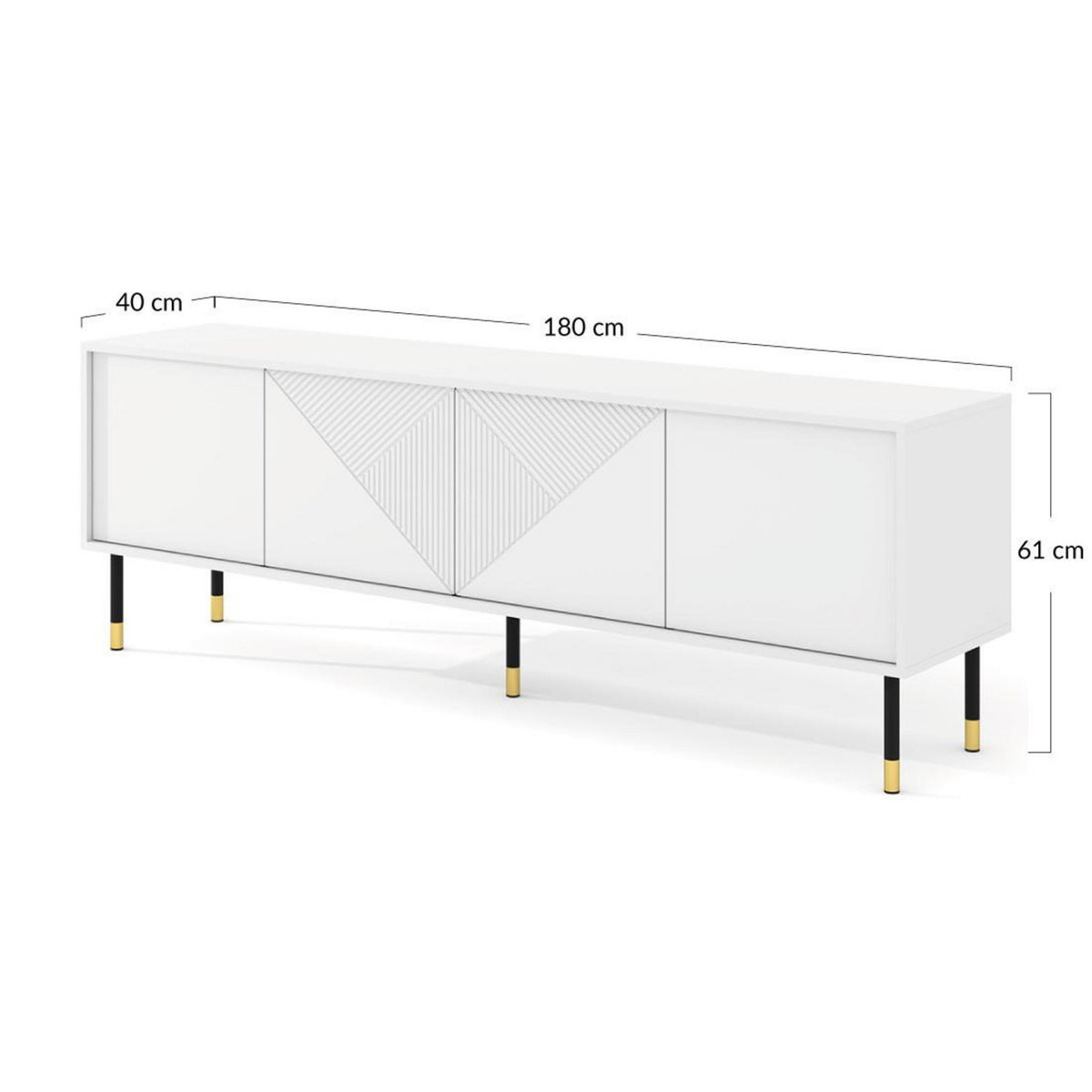 BEST MOBILIER Kirua - meuble tv - 4 portes - 180 cm