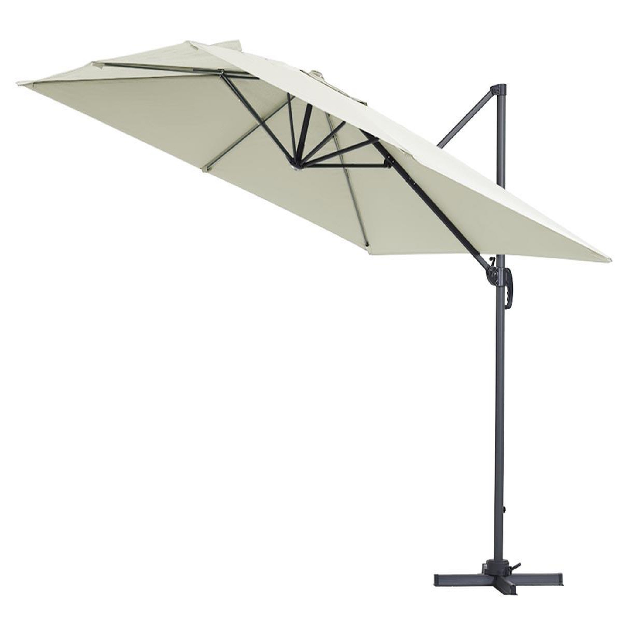 Voir la diapositive 2 : Habitat et Jardin Parasol déporté  sun 3  - 3 x 3 m - ecru