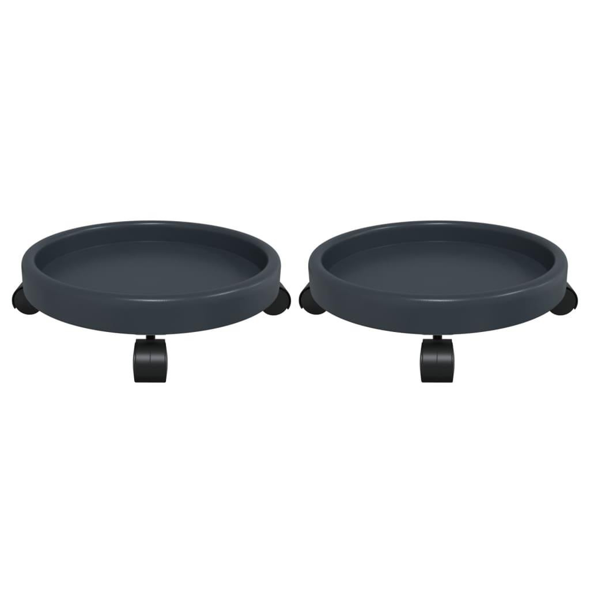 Voir la diapositive 3 : VIDAXL Chariots a plantes avec roues 2 pcs gris diametre 34 cm 35 kg