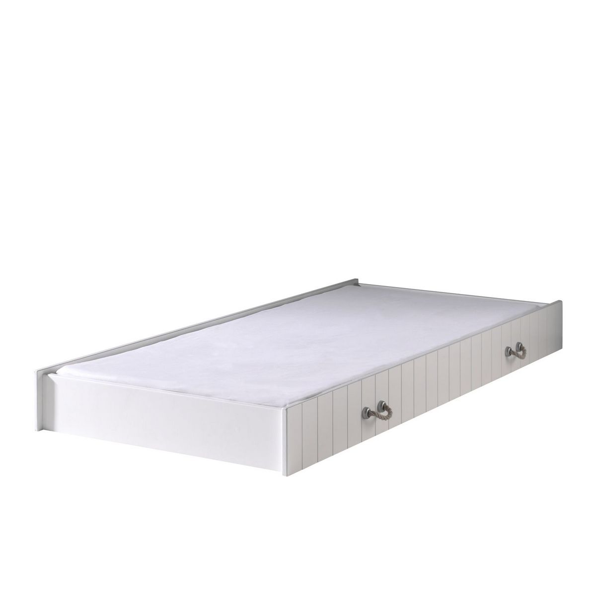 Tiroir de lit coloris blanc laqué pour lit 90x200 cm MARINE