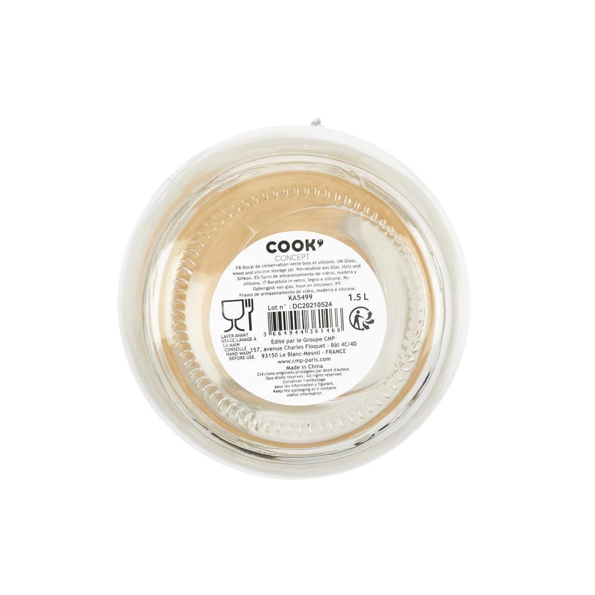 Voir la diapositive 4 : COOK CONCEPT Bocal de conservation  nourriture  1,5l transparent