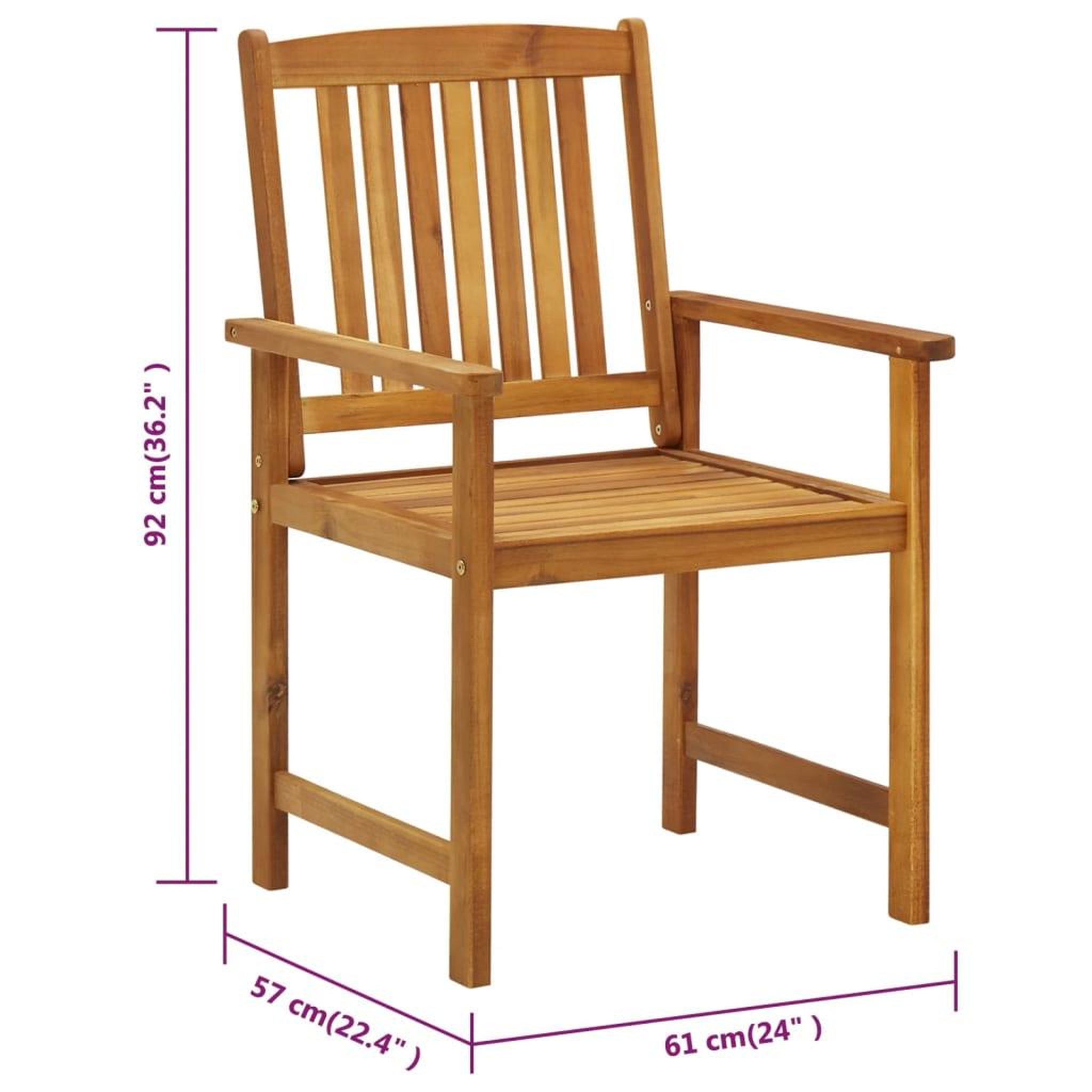 Voir la diapositive 6 : VIDAXL Chaises de jardin avec coussins lot de 8 Bois d'acacia solide