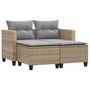 Voir la diapositive 2 : VIDAXL Canape de jardin 2 places avec tabourets beige resine tressee