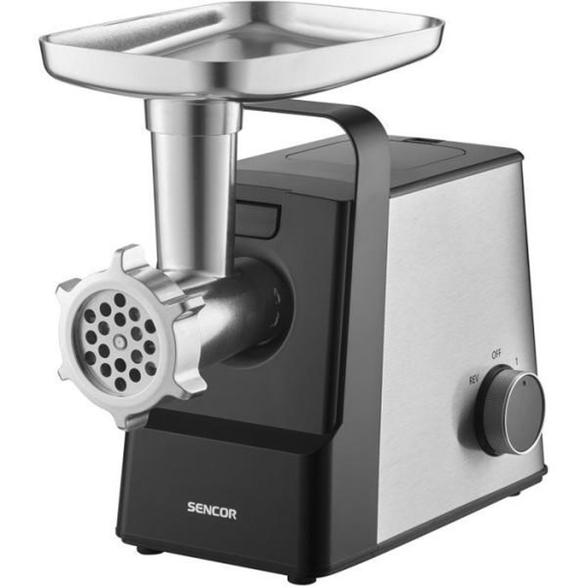 Voir la diapositive 3 : MARKET24 Hachoir Electrique  a viande Sencor SMG 7400SS - Saucisses et kebbé - Trancheur-râpe inclus - 3 disques - 2,5 kg/min - Inox