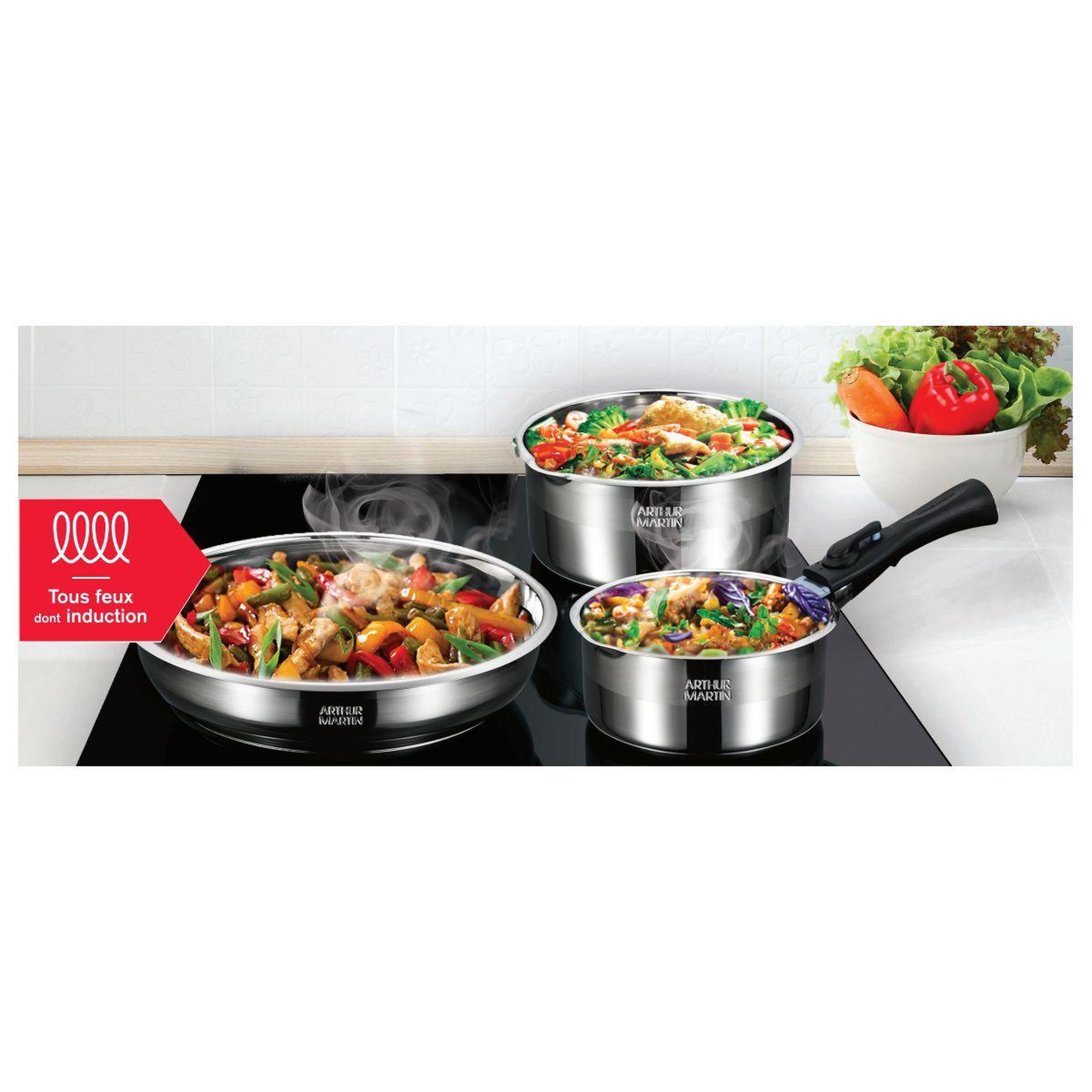 Voir la diapositive 3 : ELECTROLUX Batterie de cuisine 10 pcs AM4485