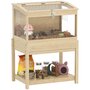 Voir la diapositive 2 : PAWHUT Cage à hamster rongeur en bois - toit ouvrant verrouillable, fenêtres acrylique, étagère - dim. 83 x 50 x 103 cm - MDF effet bois