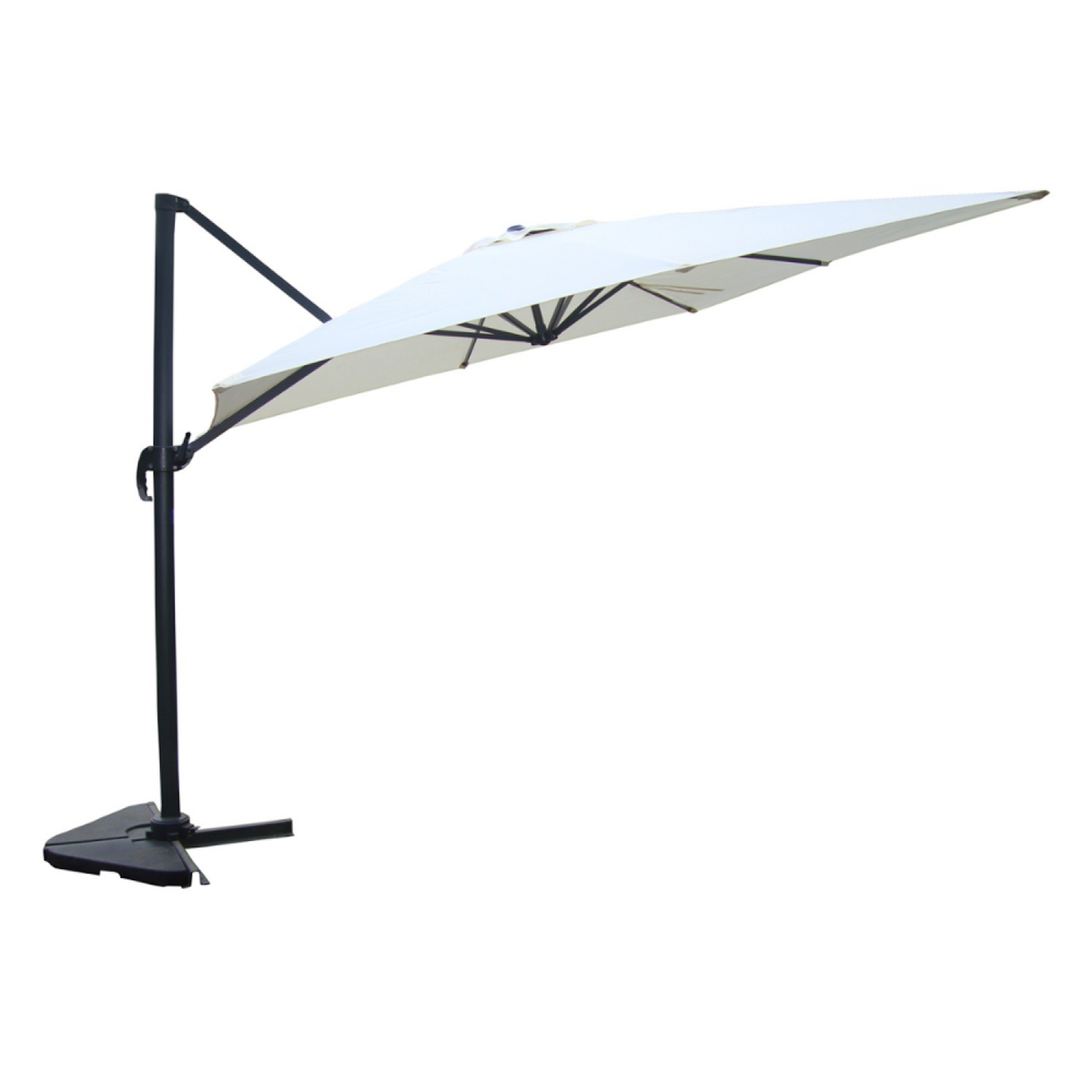 CONCEPT USINE Ensemble parasol écru 3x4m et 4 dalles à lester CESARE