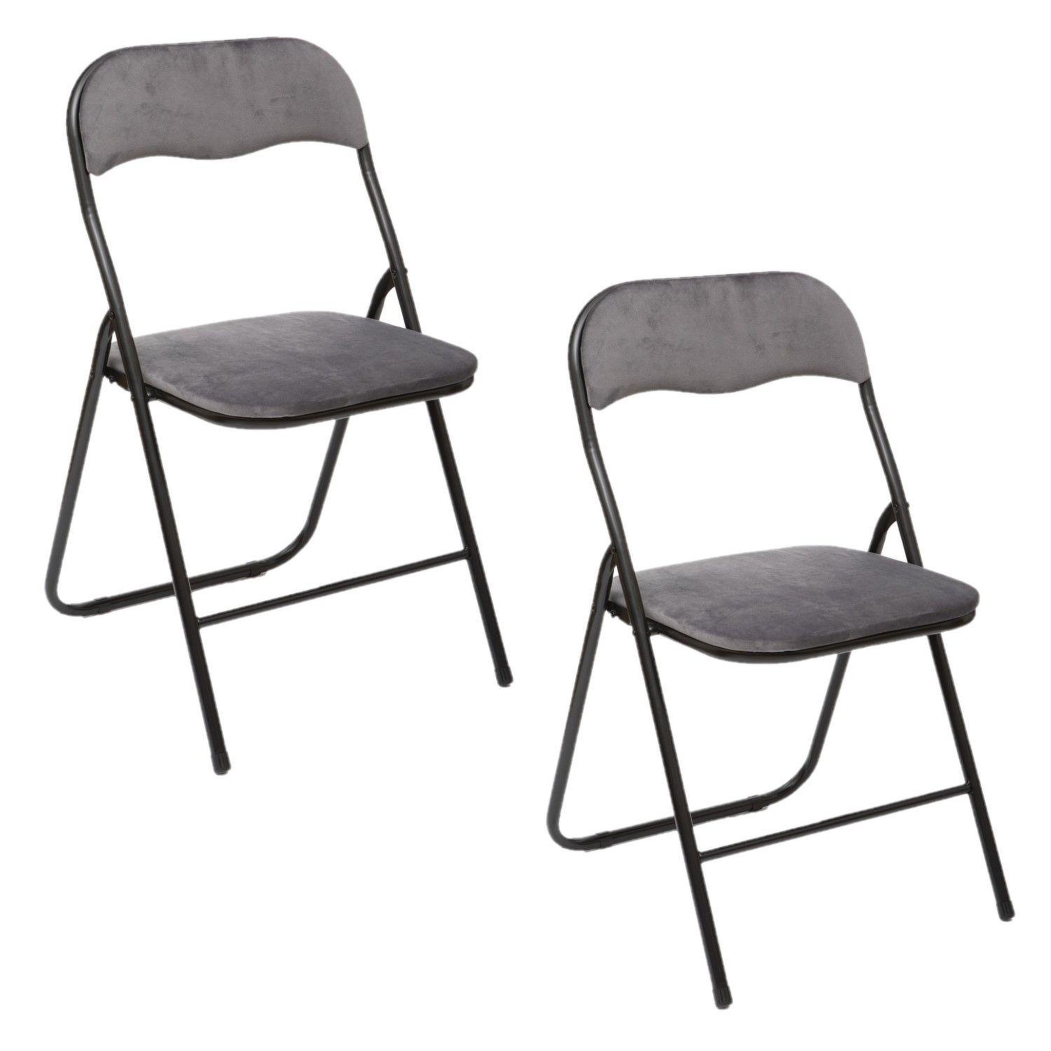 Voir la diapositive 1 : FIVE Chaise pliante effet velours