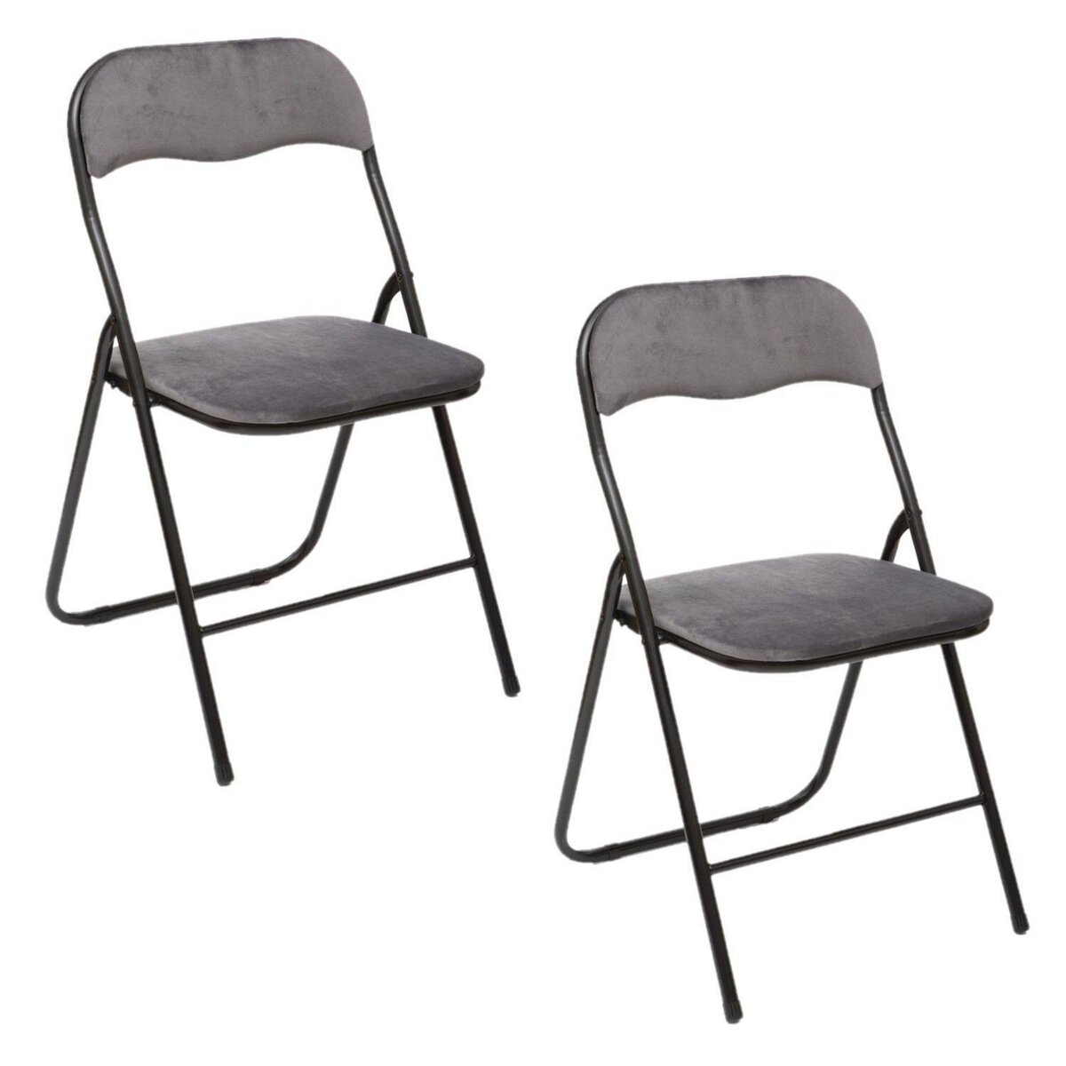 FIVE Chaise pliante effet velours