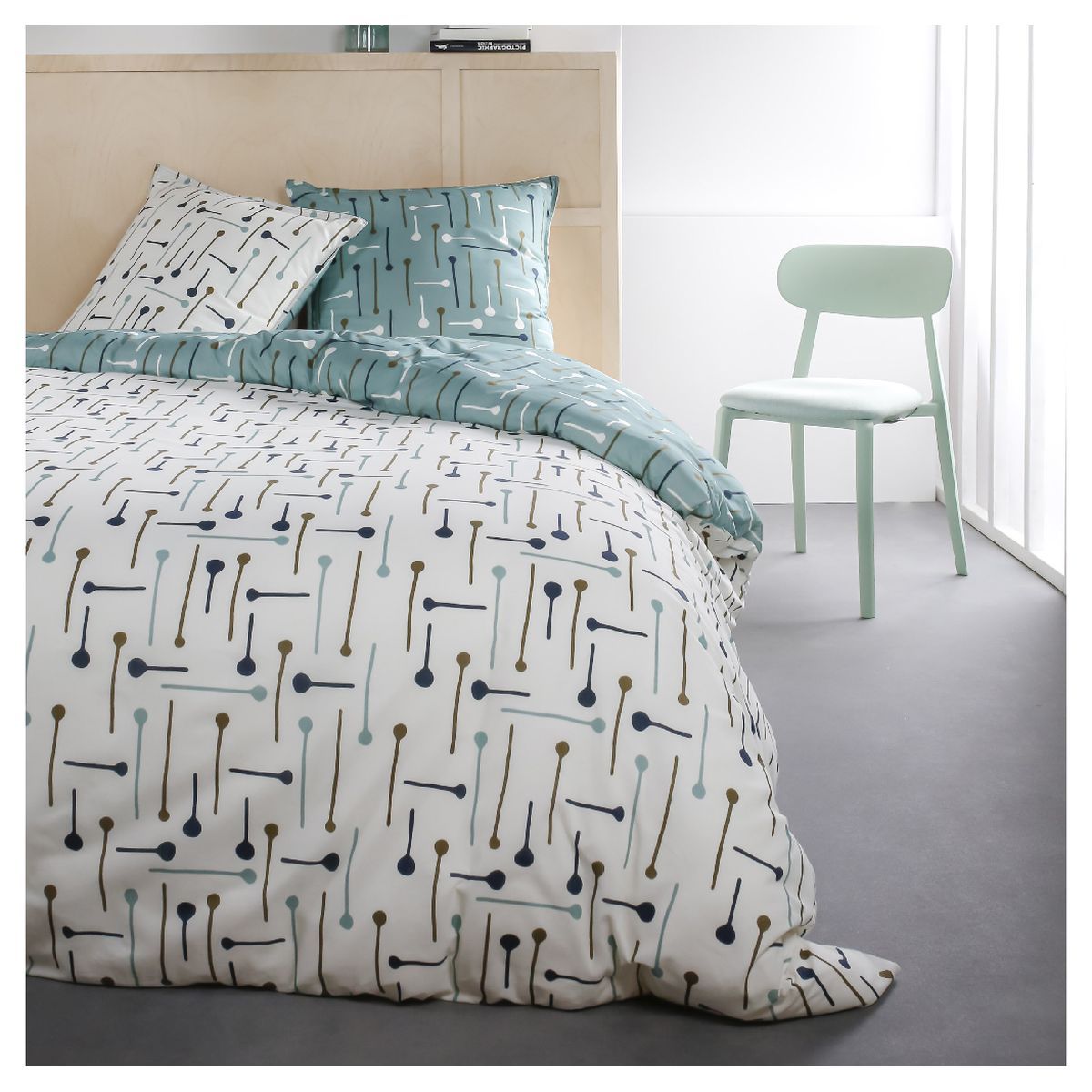 Parure housse de couette fantaisie en coton 57 fils ASTRID