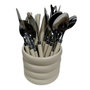 Voir la diapositive 1 : SECRET DE GOURMET Ménagère 24 Pièces Avec Rack  Elsa  20cm Crème