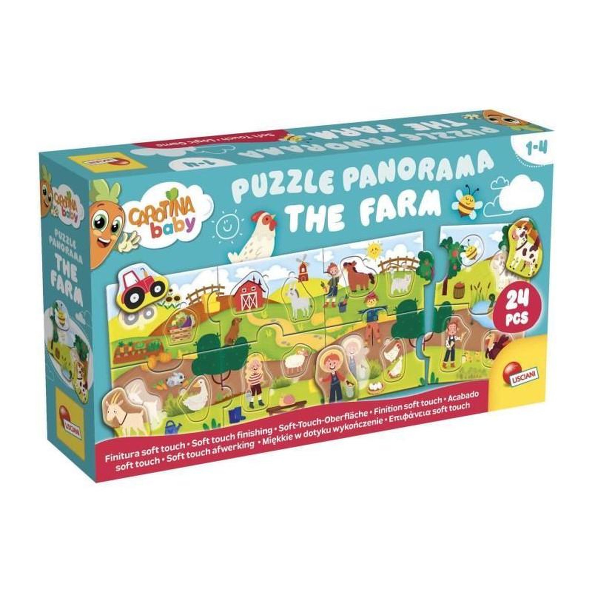 LISCIANI GIOCHI Puzzle panoramique La Ferme – Puzzle éducatif enfant – Carotina Baby – Motricité fine et logique