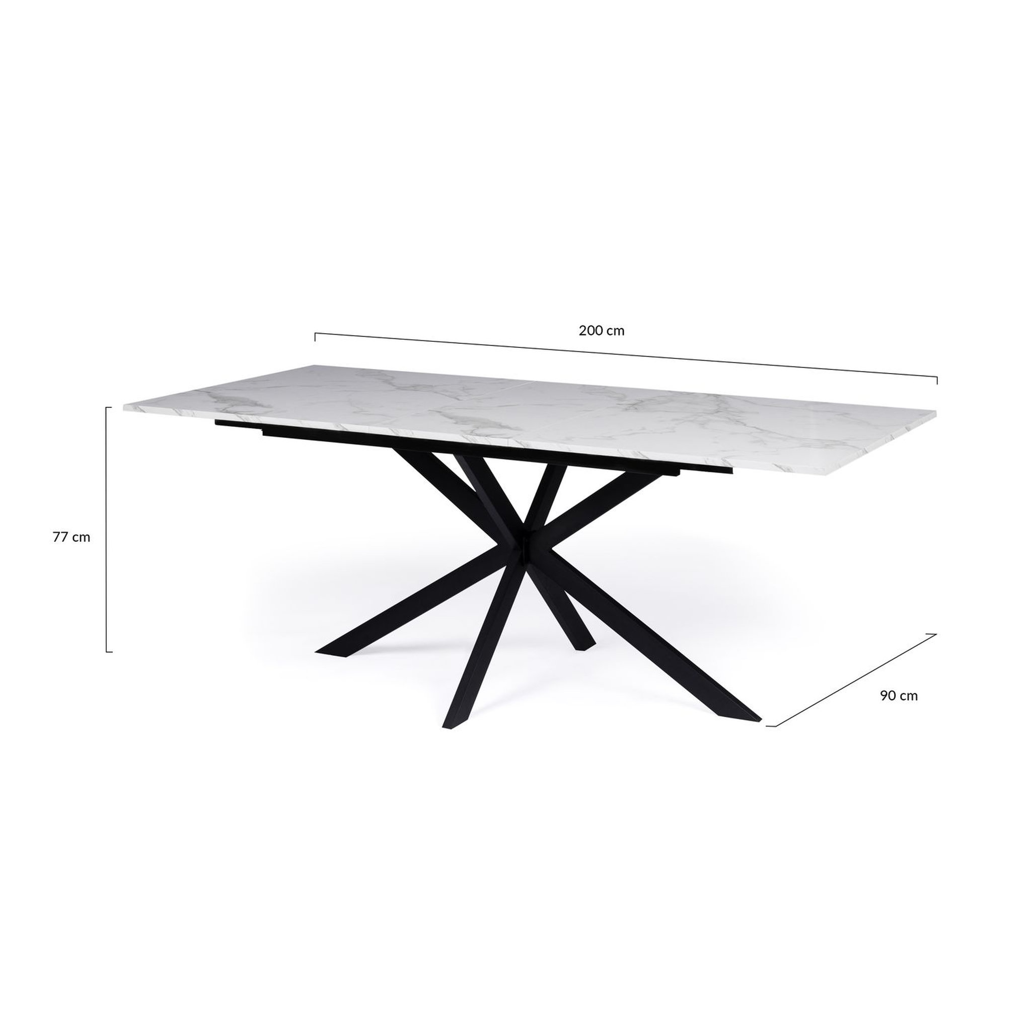 Voir la diapositive 6 : Table de séjour salle à manger extensible effet marbre L160/200 cm ALMA