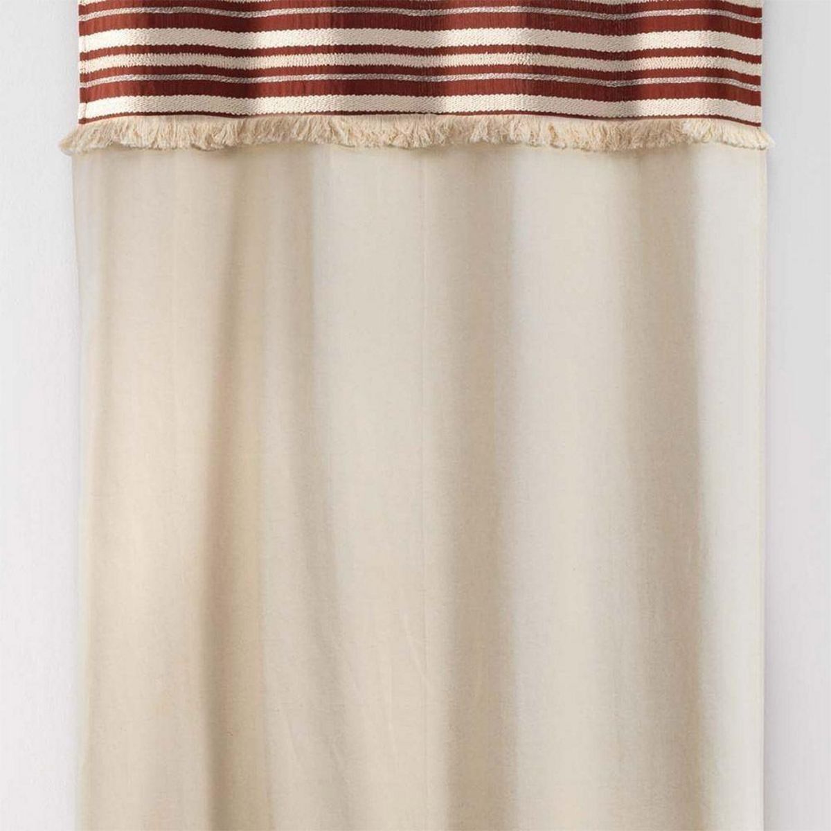 Douceur d'Intérieur Rideau à œillets 140x240 uni top tissé franges Atlas terracotta coton