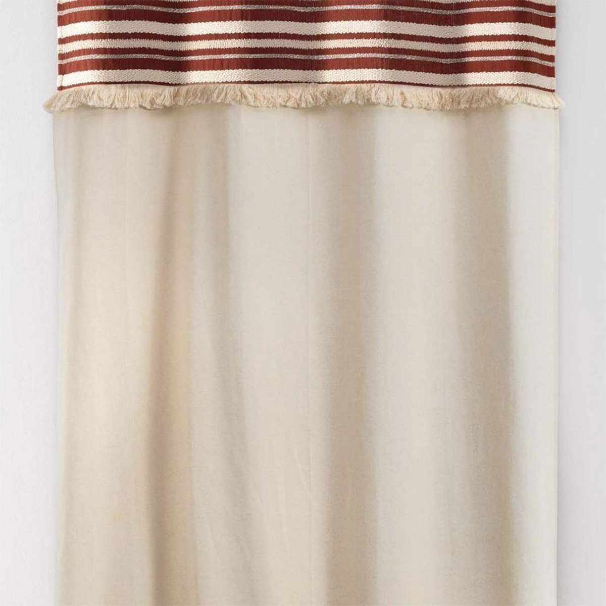 Douceur d'Intérieur Rideau à œillets 140x240 uni top tissé franges Atlas terracotta coton