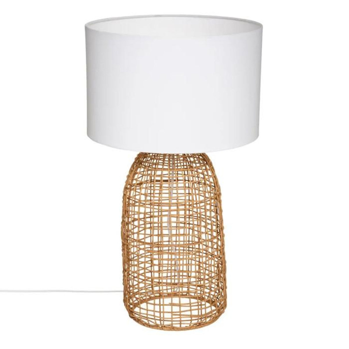 ATMOSPHERA Lampe Cylindrique en Rotin  Karla  55cm Beige