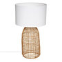 Voir la diapositive 1 : ATMOSPHERA Lampe Cylindrique en Rotin  Karla  55cm Beige