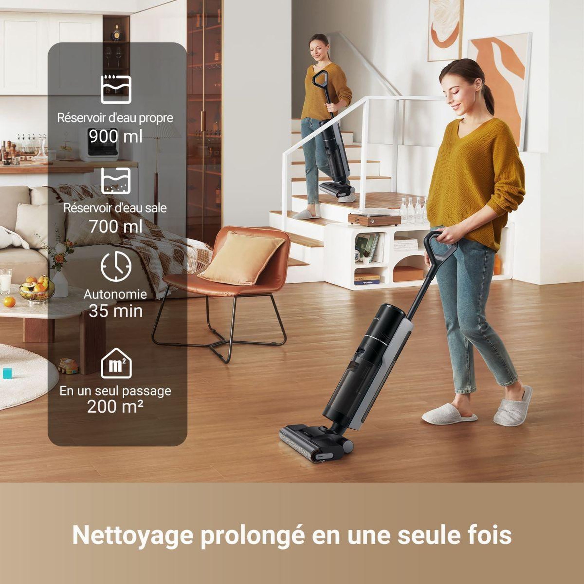 Voir la diapositive 4 : DREAME Aspirateur laveur H12 Pro Ultra